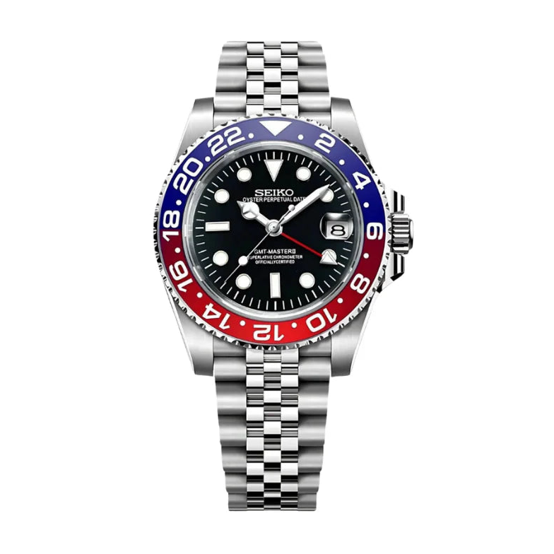 Seiko Mod GMT – Pepsi Bezel with Jubilee Bracelet