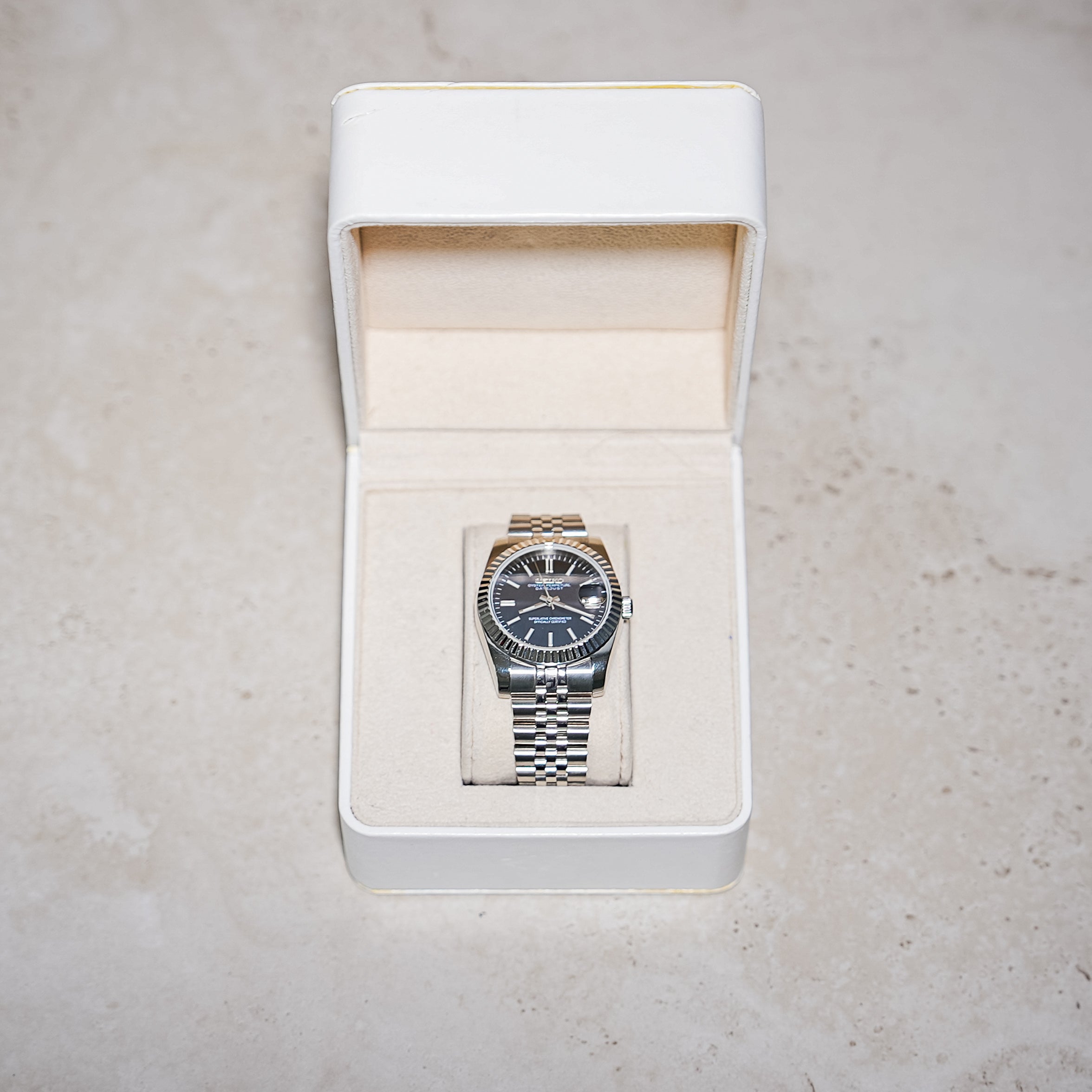 Seiko Mod Datejust – Black Dial with Fluted Bezel