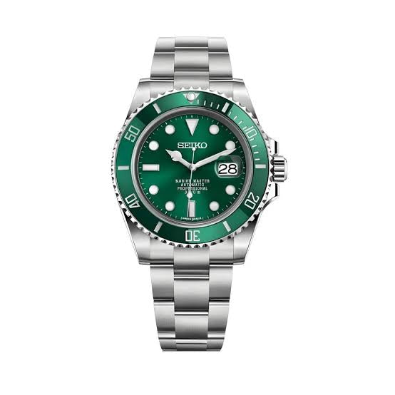 Seiko Mod Hulk Submariner – Oyster bracelet with Green Dial