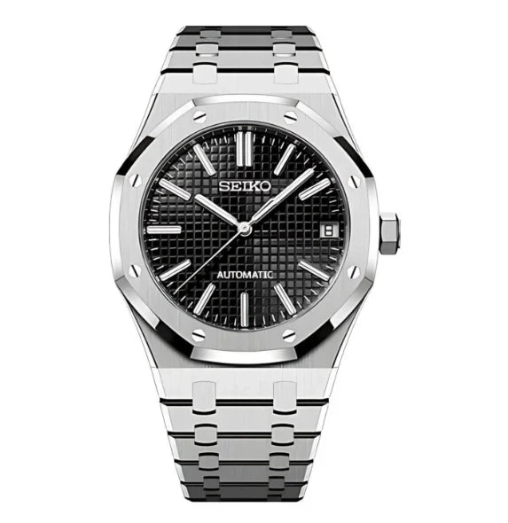 Seiko Mod Royal – Black Tapisserie Dial with Integrated Bracelet